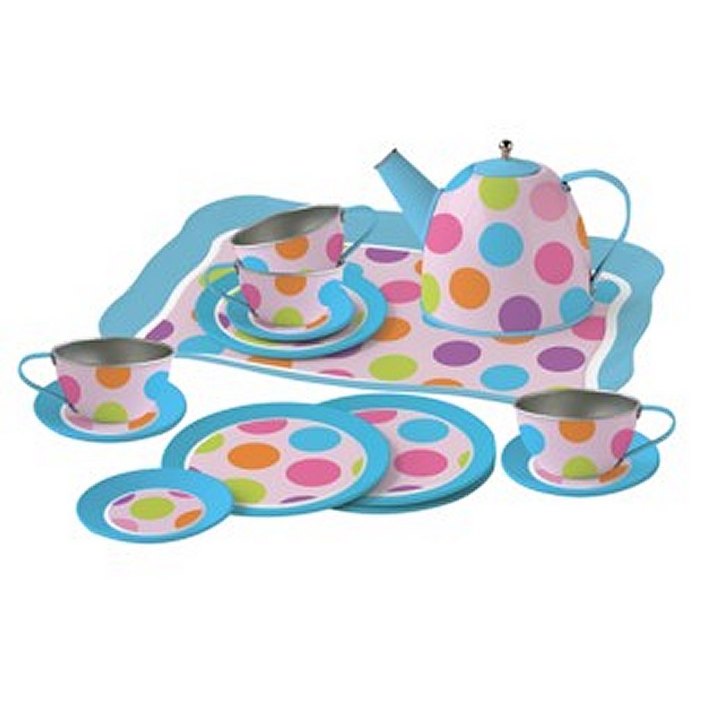Simply For Kids tinnen theeservies confetti met koffertje