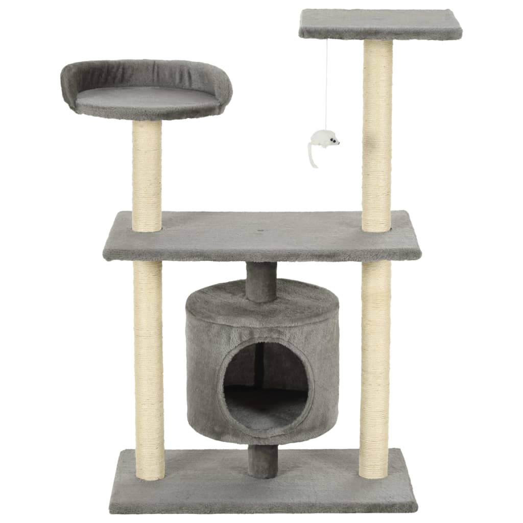 VidaXL Kattenkrabpaal met sisal krabpalen 95 cm grijs
