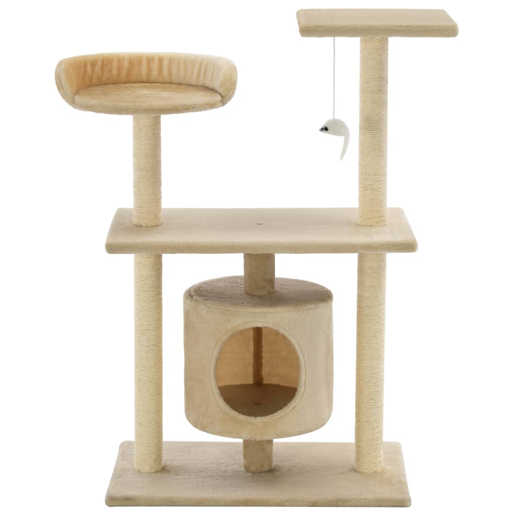 VidaXL Kattenkrabpaal met sisal krabpalen 95 cm beige