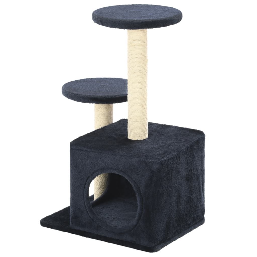 VidaXL Kattenkrabpaal met sisal krabpalen 60 cm donkerblauw