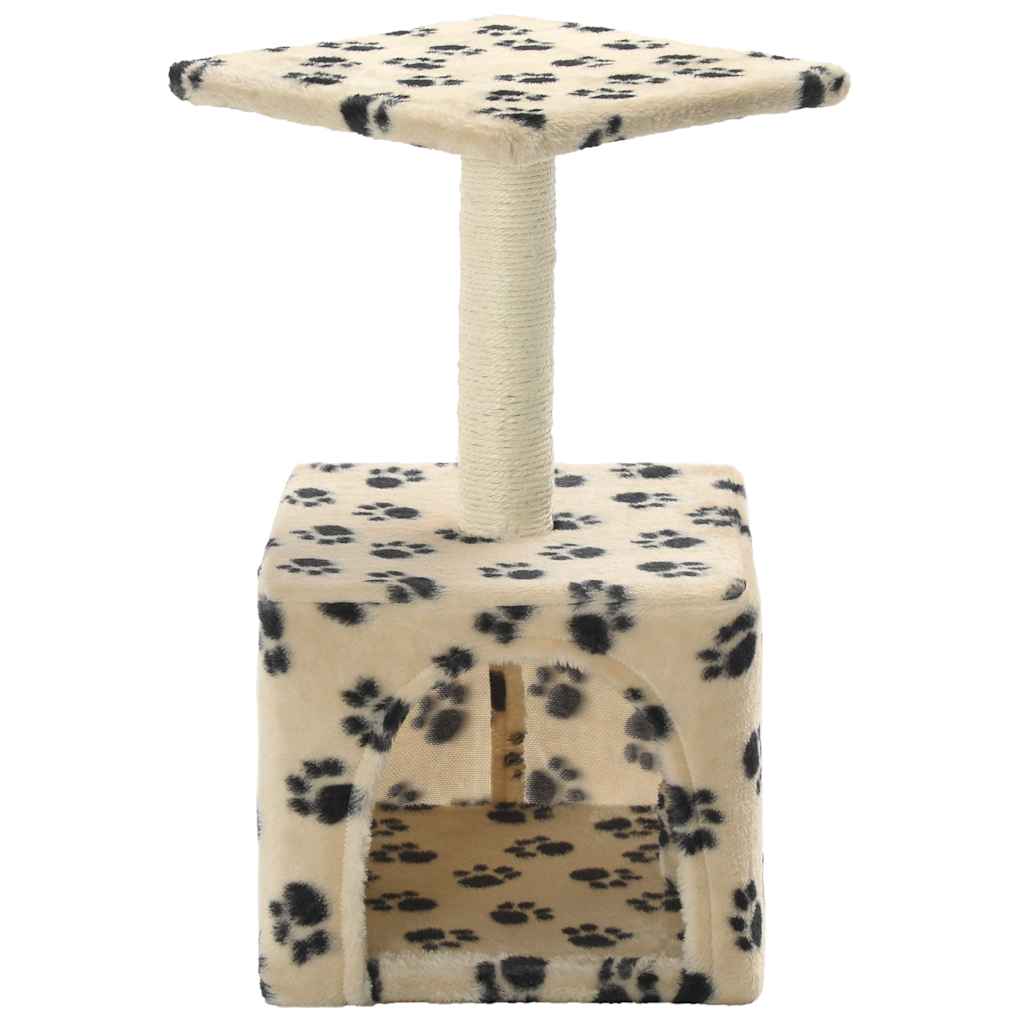 VidaXL Kattenkrabpaal met sisal krabpaal 55 cm pootafdrukken beige