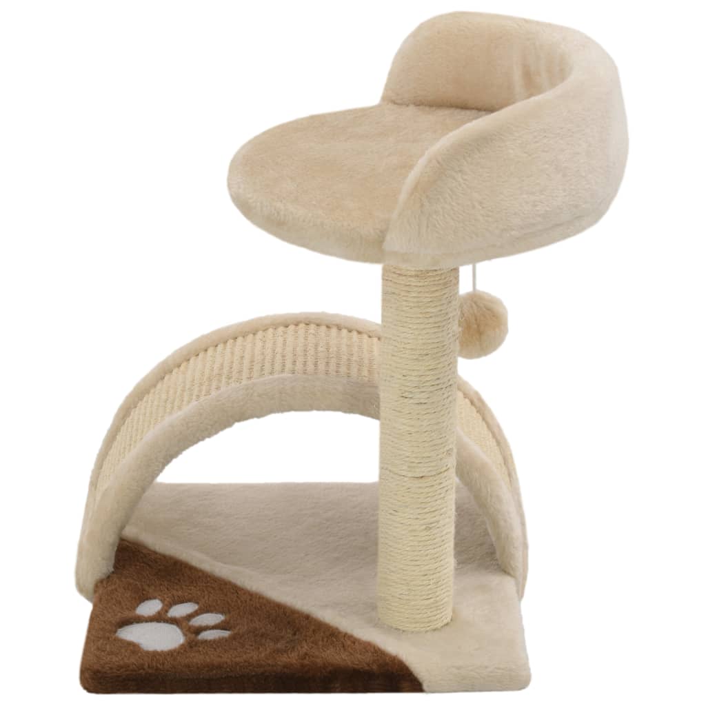 VidaXL Kattenkrabpaal met sisal krabpaal 40 cm beige en bruin