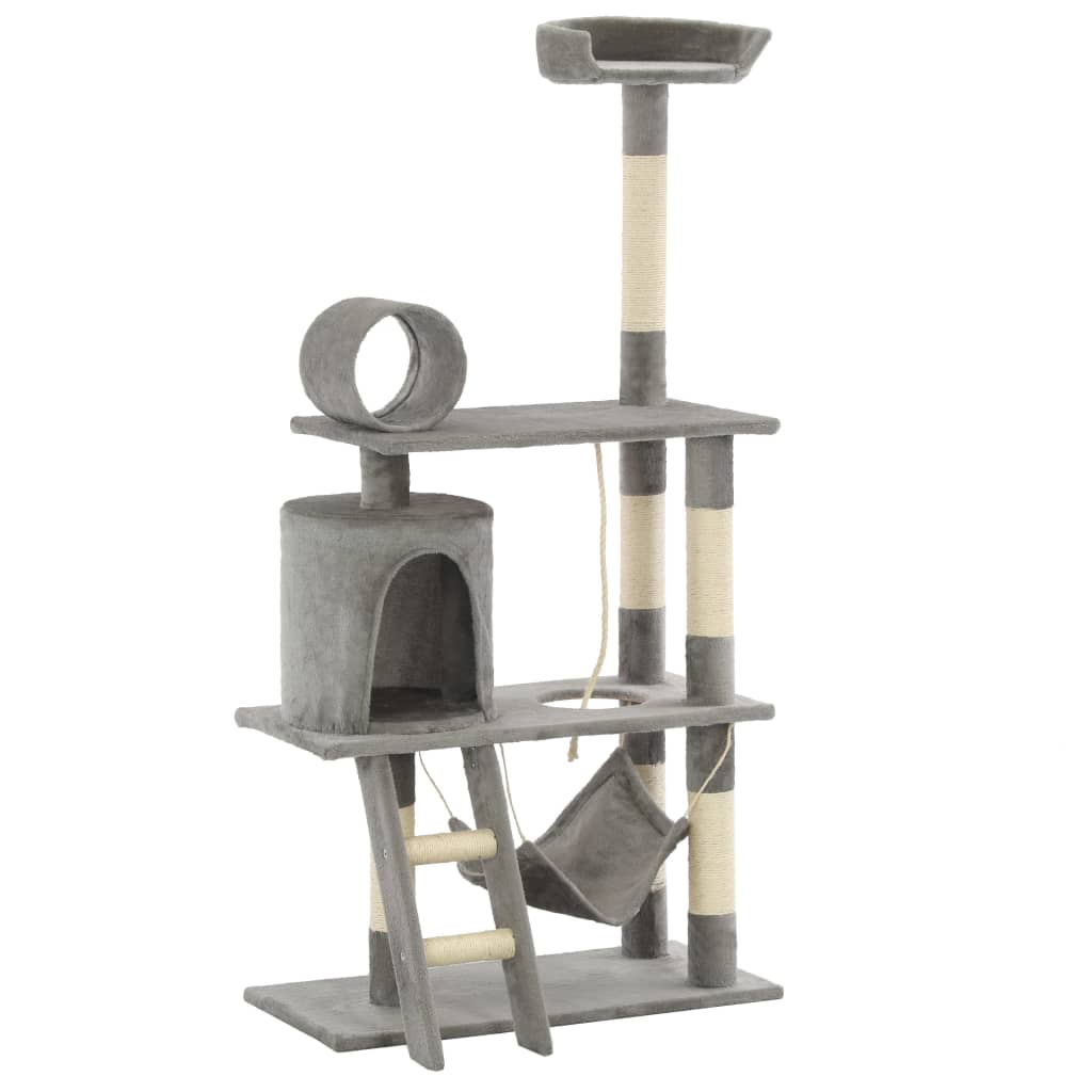 VidaXL Kattenkrabpaal met sisal krabpalen 140 cm grijs