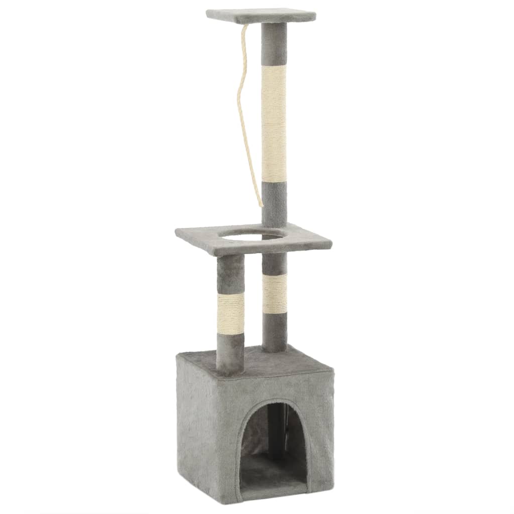 VidaXL Kattenkrabpaal met sisal krabpalen 109 cm grijs