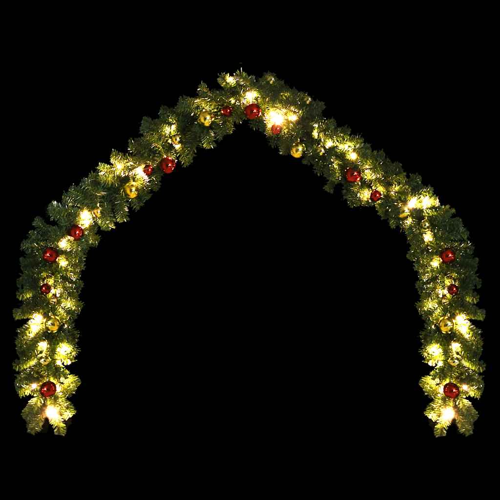 VidaXL Kerstslinger versierd met kerstballen en led-lampjes 20 m