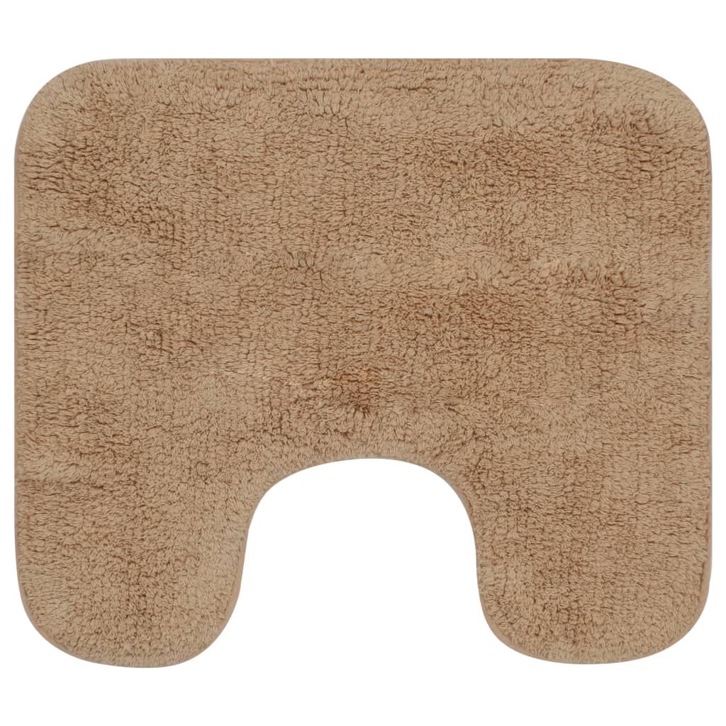 VidaXL Badmattenset stof beige 3-delig