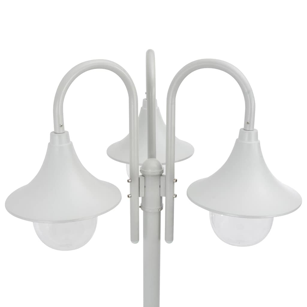 VidaXL Paalverlichting tuin e27 220 cm aluminium wit 3-delig
