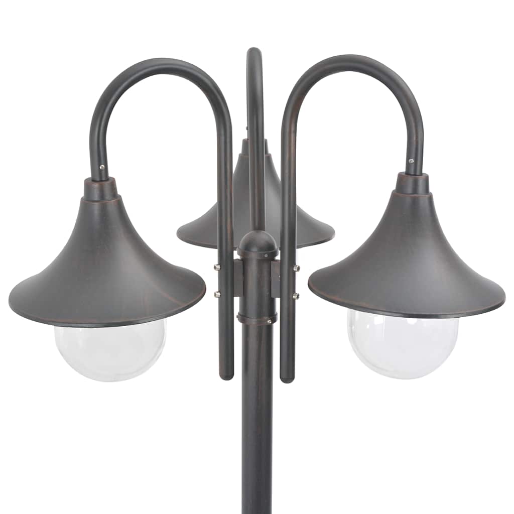 VidaXL Paalverlichting tuin e27 220 cm aluminium brons 3-delig
