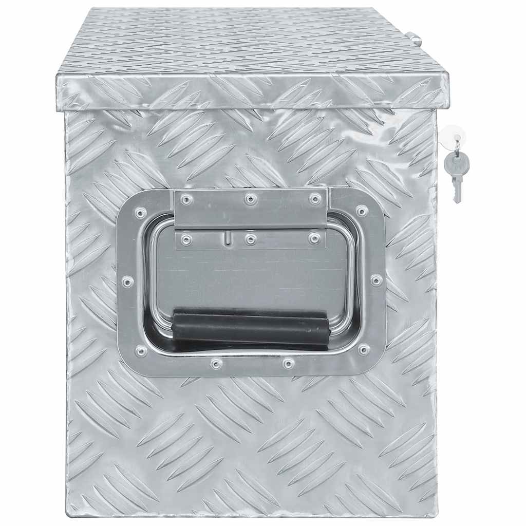 VidaXL Aluminium kist 61,5x26,5x30 cm zilverkleurig