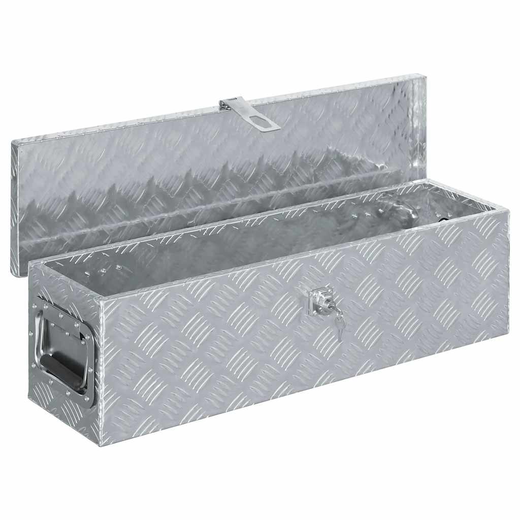 VidaXL Aluminium kist 80,5x22x22 cm zilverkleurig