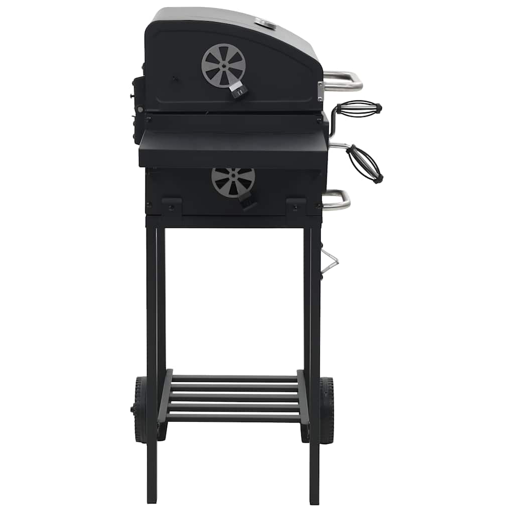 VidaXL Houtskoolbarbecue met onderplank zwart