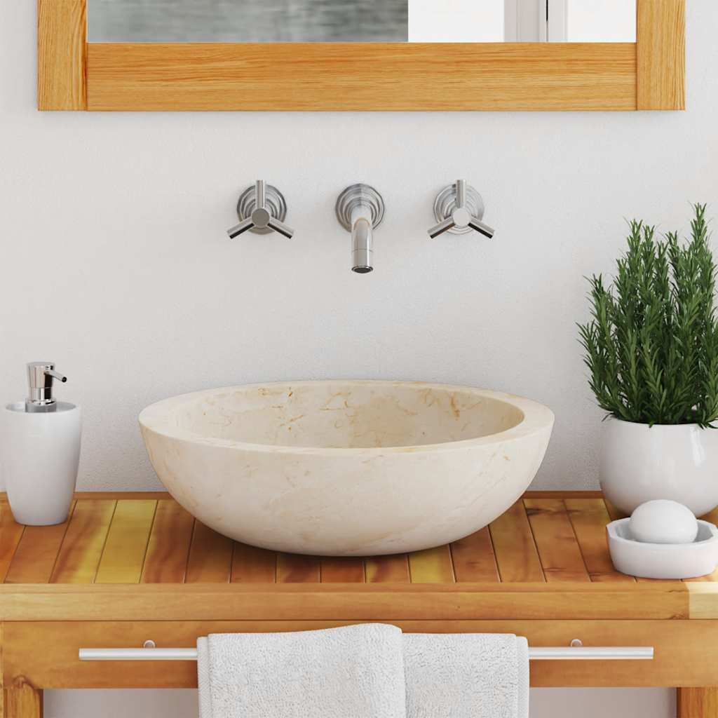 VidaXL Gootsteen 40x12 cm marmer crème