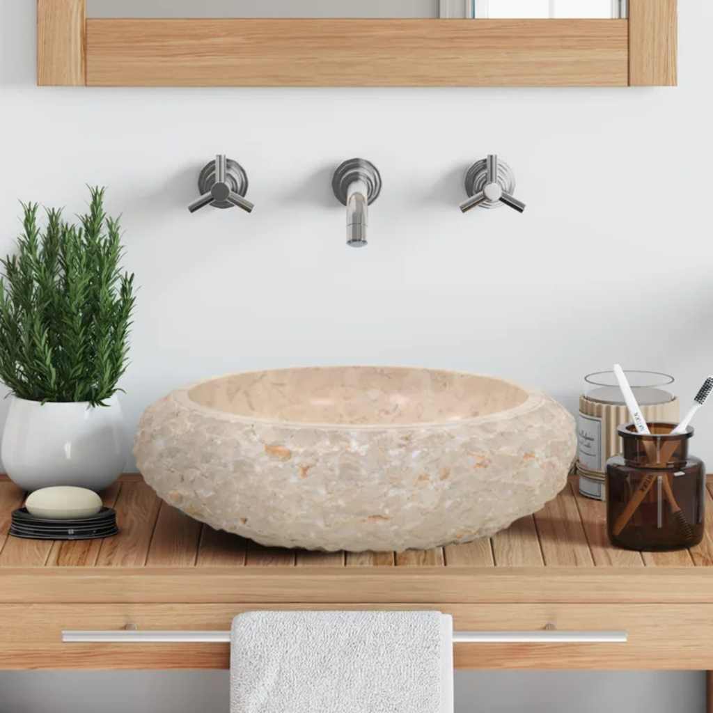 VidaXL Gootsteen 40x12 cm marmer crème