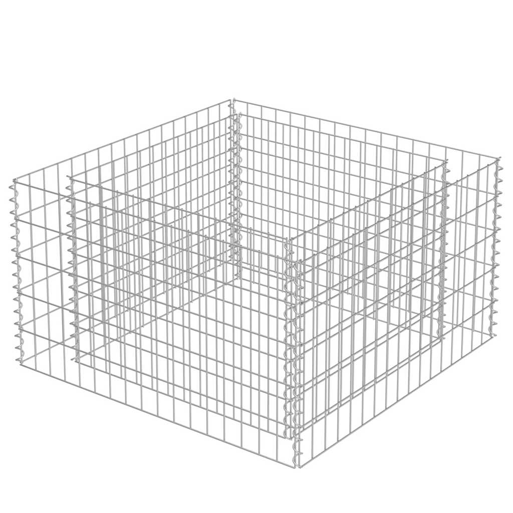 VidaXL Gabion plantenbak verhoogd 90x90x50 cm gegalvaniseerd staal