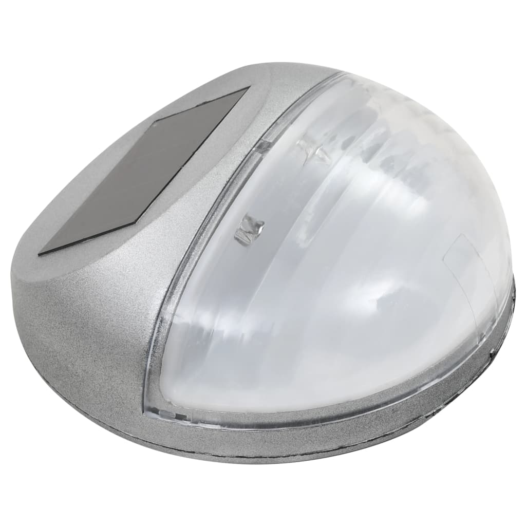 VidaXL Led-wandlampen solar rond zilver 12 st