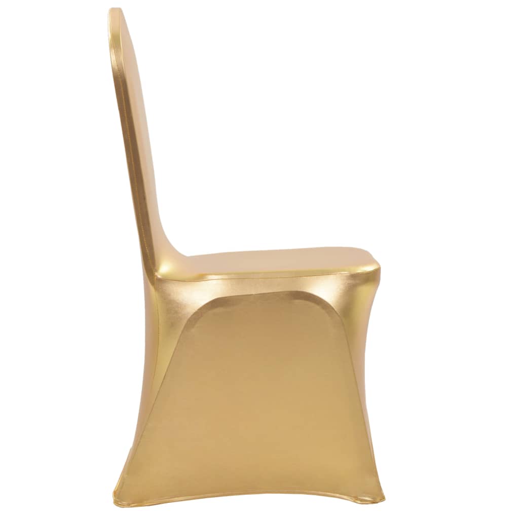 VidaXL 6 st stoelhoezen stretch goud