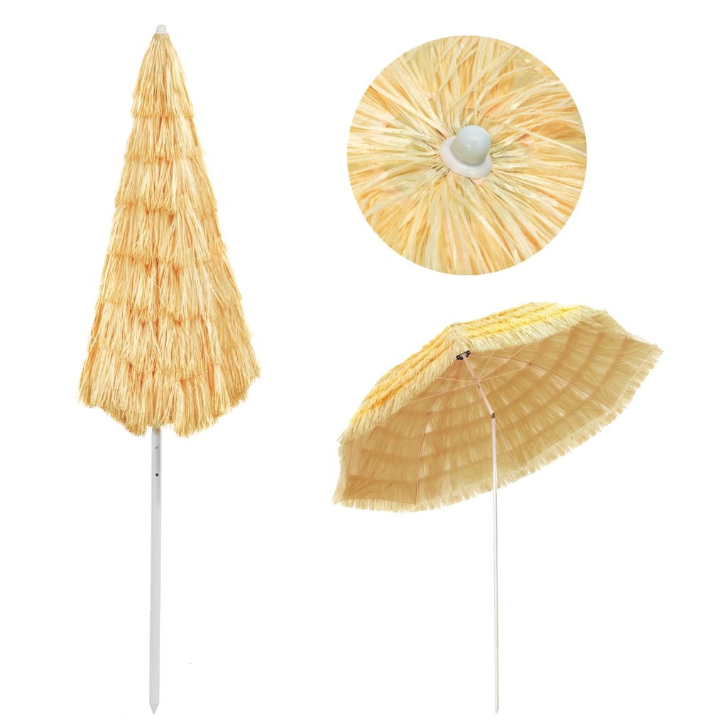 VidaXL Strandparasol hawaï stijl 300 cm naturel