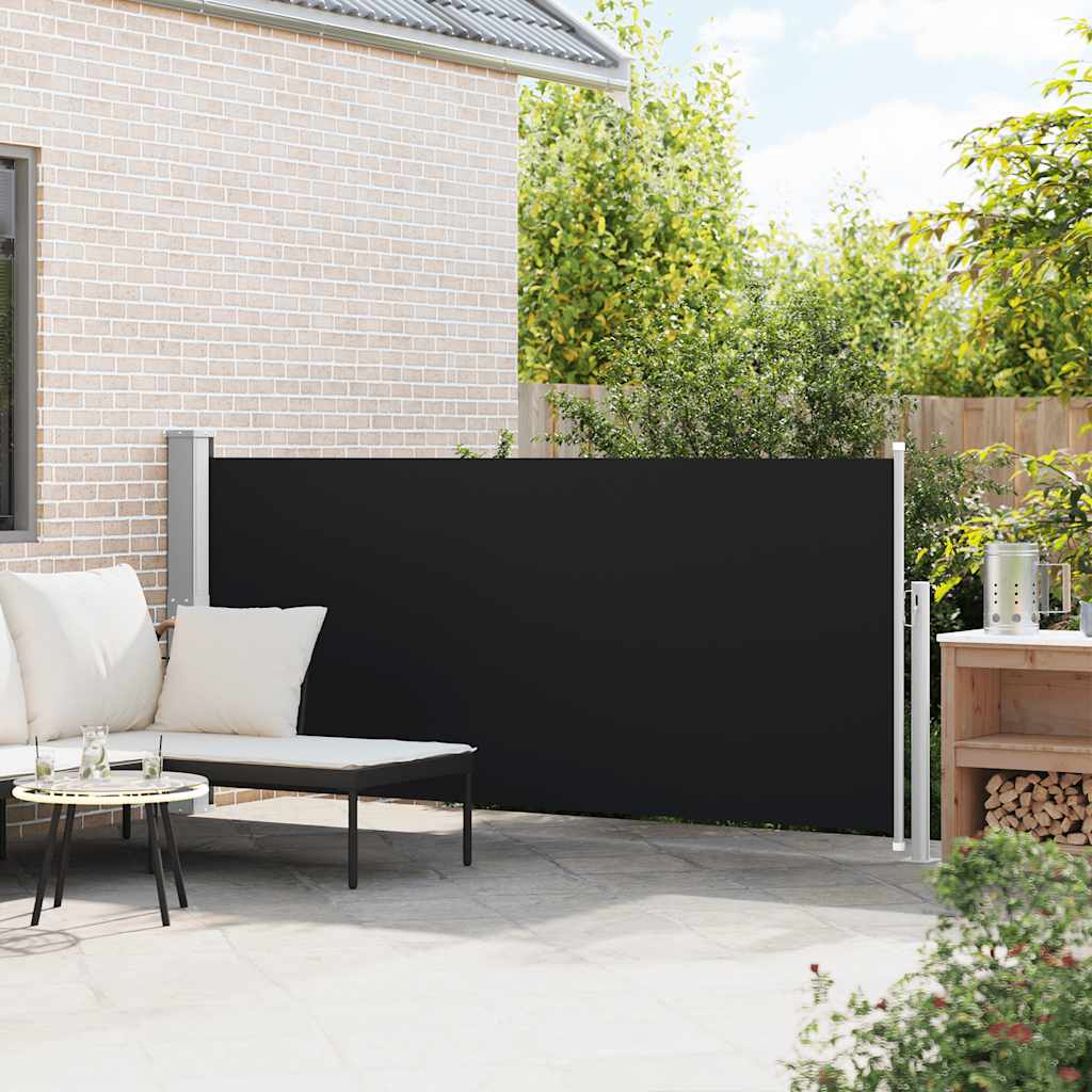 VidaXL Windscherm uittrekbaar 140x300 cm zwart
