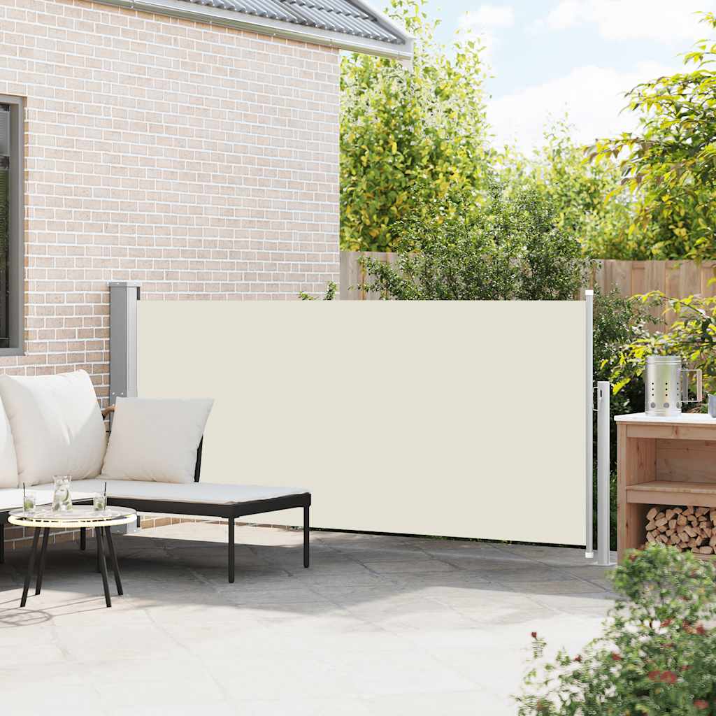 VidaXL Windscherm uittrekbaar 140x300 cm crèmekleurig