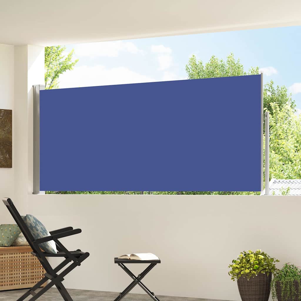 VidaXL Windscherm uittrekbaar 120x300 cm blauw