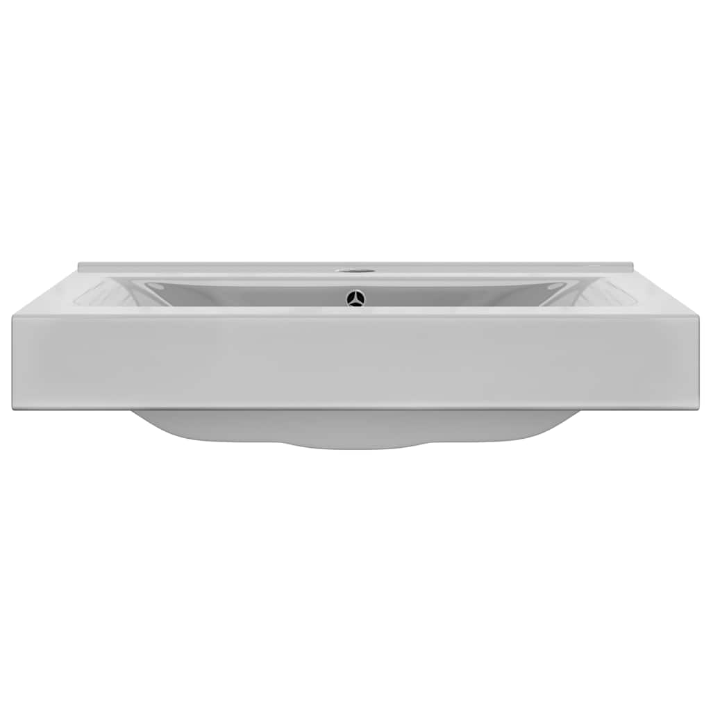 VidaXL Wastafel met overloop 60x46x16 cm keramiek zilverkleurig