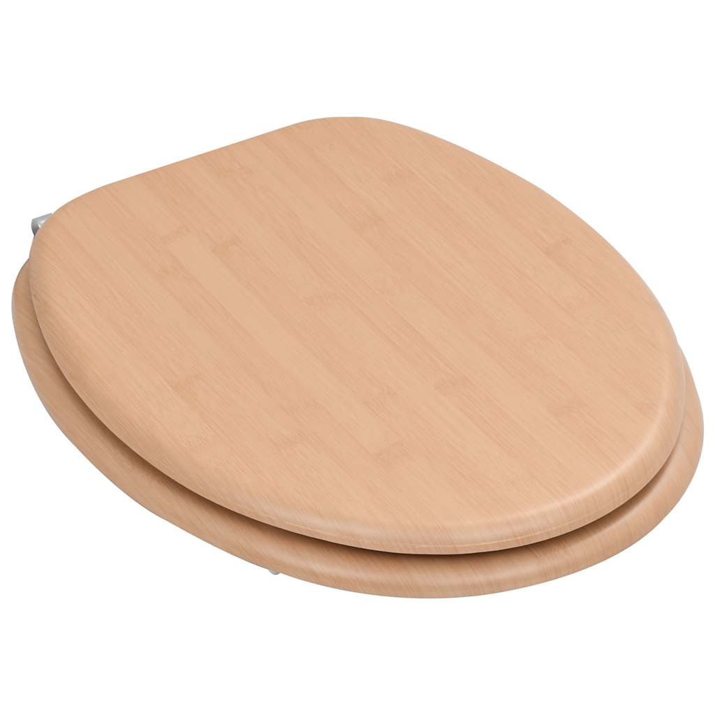 VidaXL Toiletbril met deksel bamboe mdf