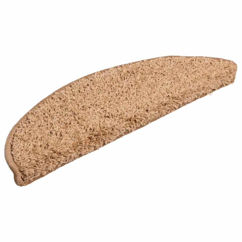 VidaXL Trapmatten 15 st 56x17x3 cm beige halfrond