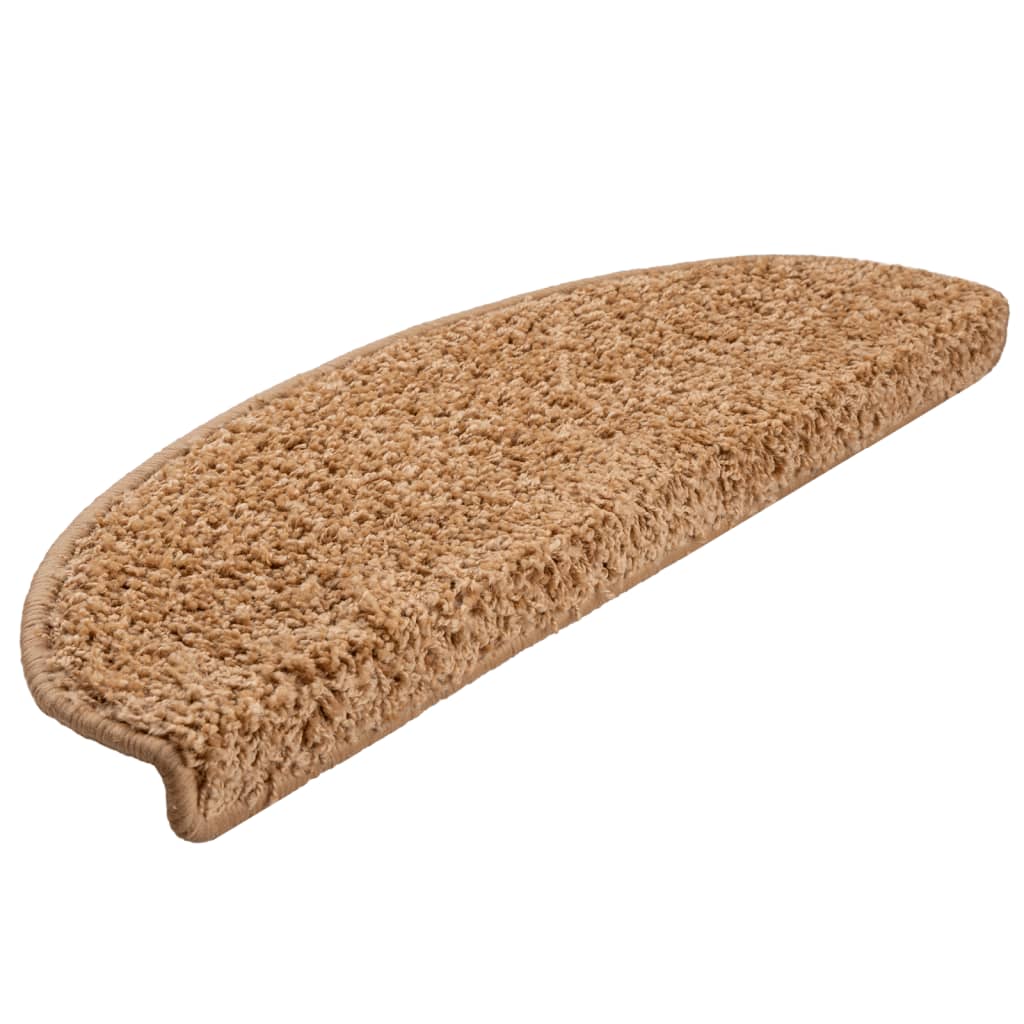 VidaXL Trapmatten 15 st 65x21x4 cm beige halfrond groot