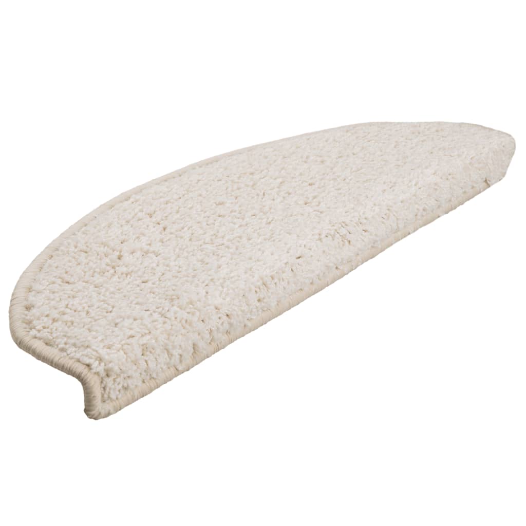 VidaXL Trapmatten 15 st 65x21x4 cm wit halfrond groot