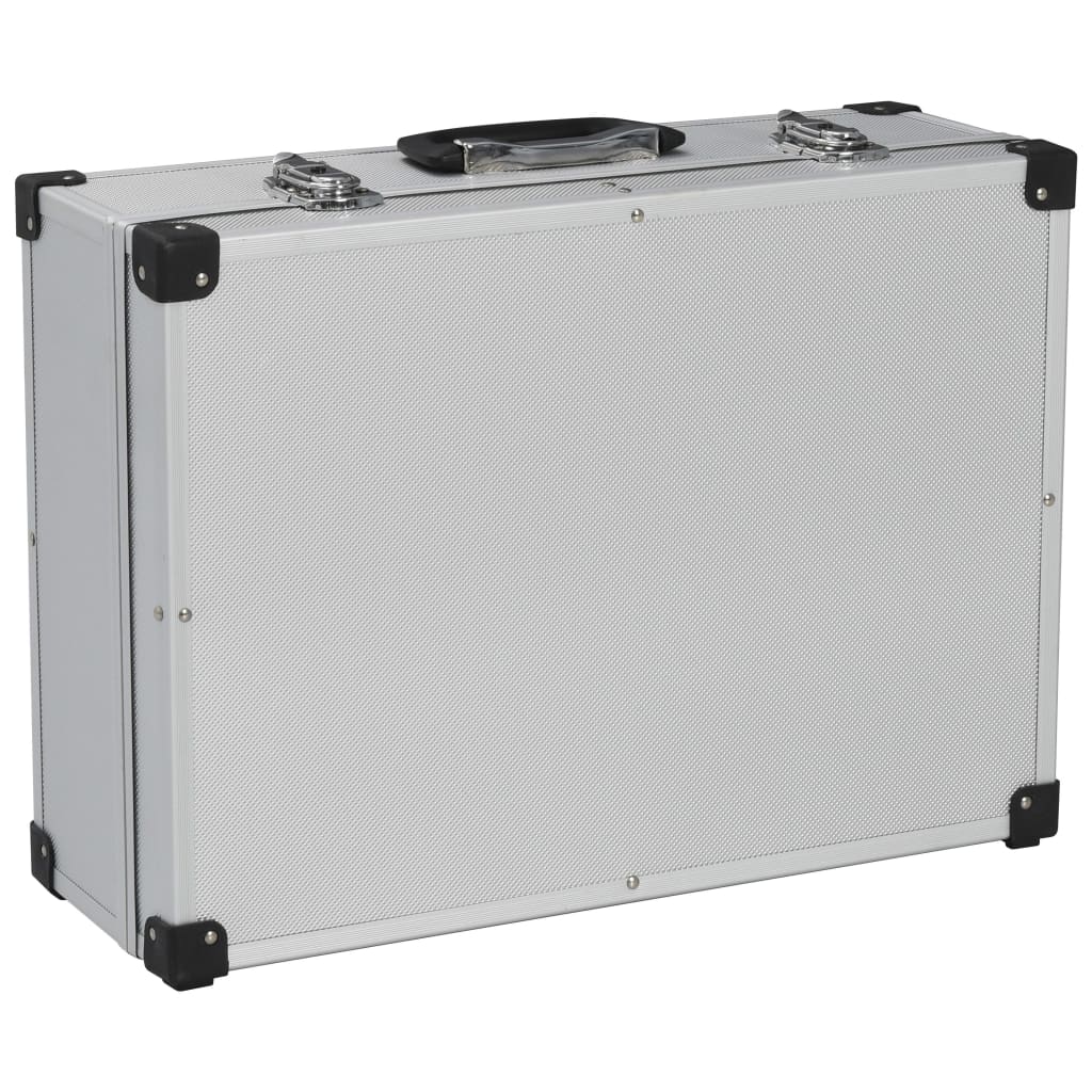 VidaXL Gereedschapskoffer 46x33x16 cm aluminium zilverkleurig