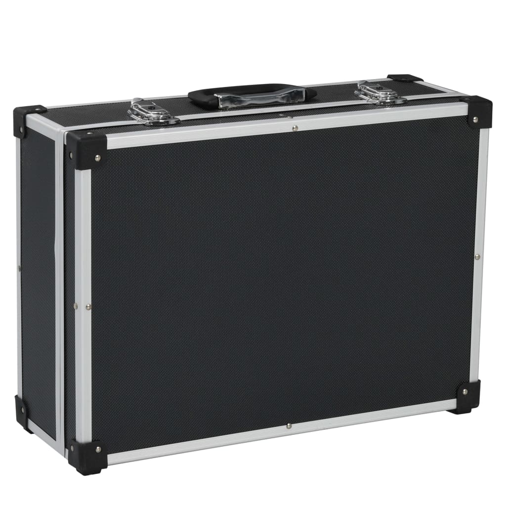 VidaXL Gereedschapskoffer 46x33x16 cm aluminium zwart