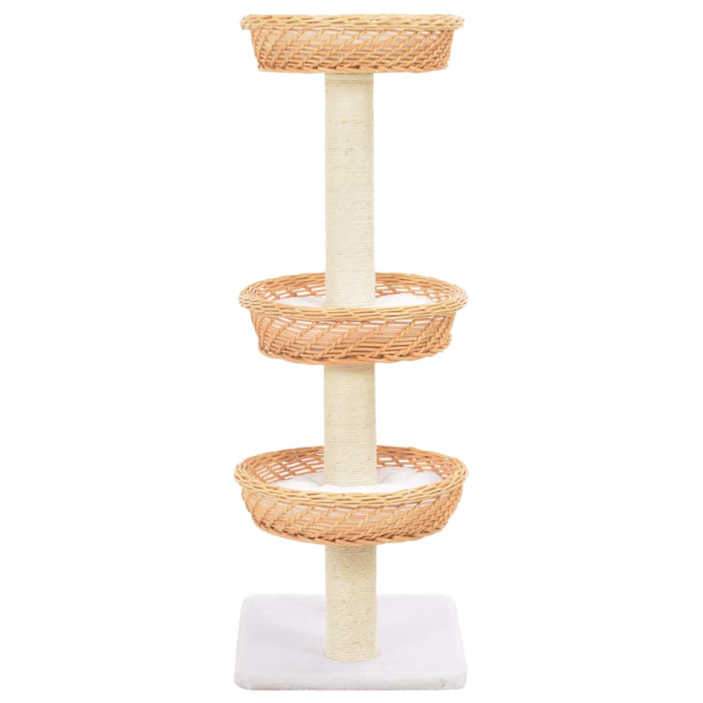 VidaXL Kattenkrabpaal met sisal krabpaal natuurlijk wilgenhout