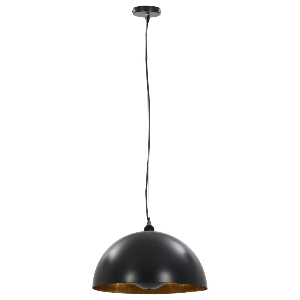 VidaXL Plafondlampen 2 st halfrond e27 40 cm zwart en goudkleurig