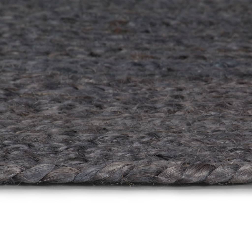 VidaXL Vloerkleed handgemaakt rond 120 cm jute donkergrijs