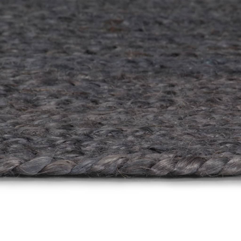 VidaXL Vloerkleed handgemaakt rond 150 cm jute donkergrijs