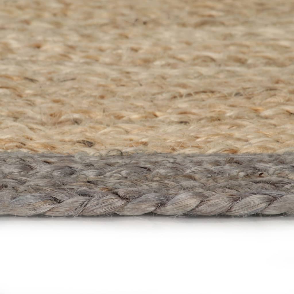 VidaXL Vloerkleed handgemaakt met grijze rand 150 cm jute