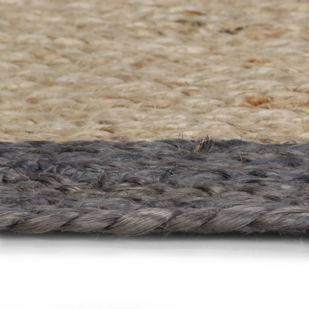 VidaXL Vloerkleed handgemaakt met donkergrijze rand 150 cm jute