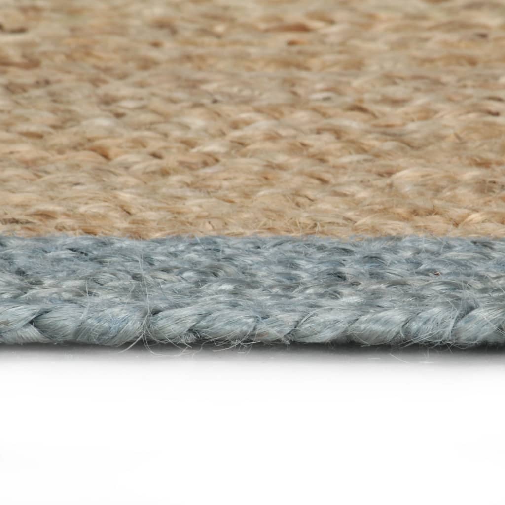 VidaXL Vloerkleed handgemaakt met olijfgroene rand 150 cm jute