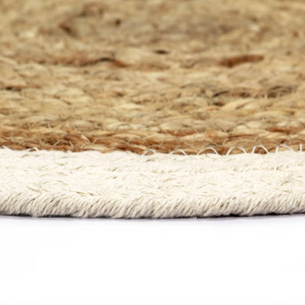 VidaXL Placemats 4 st rond 38 cm jute en katoen natuurlijk