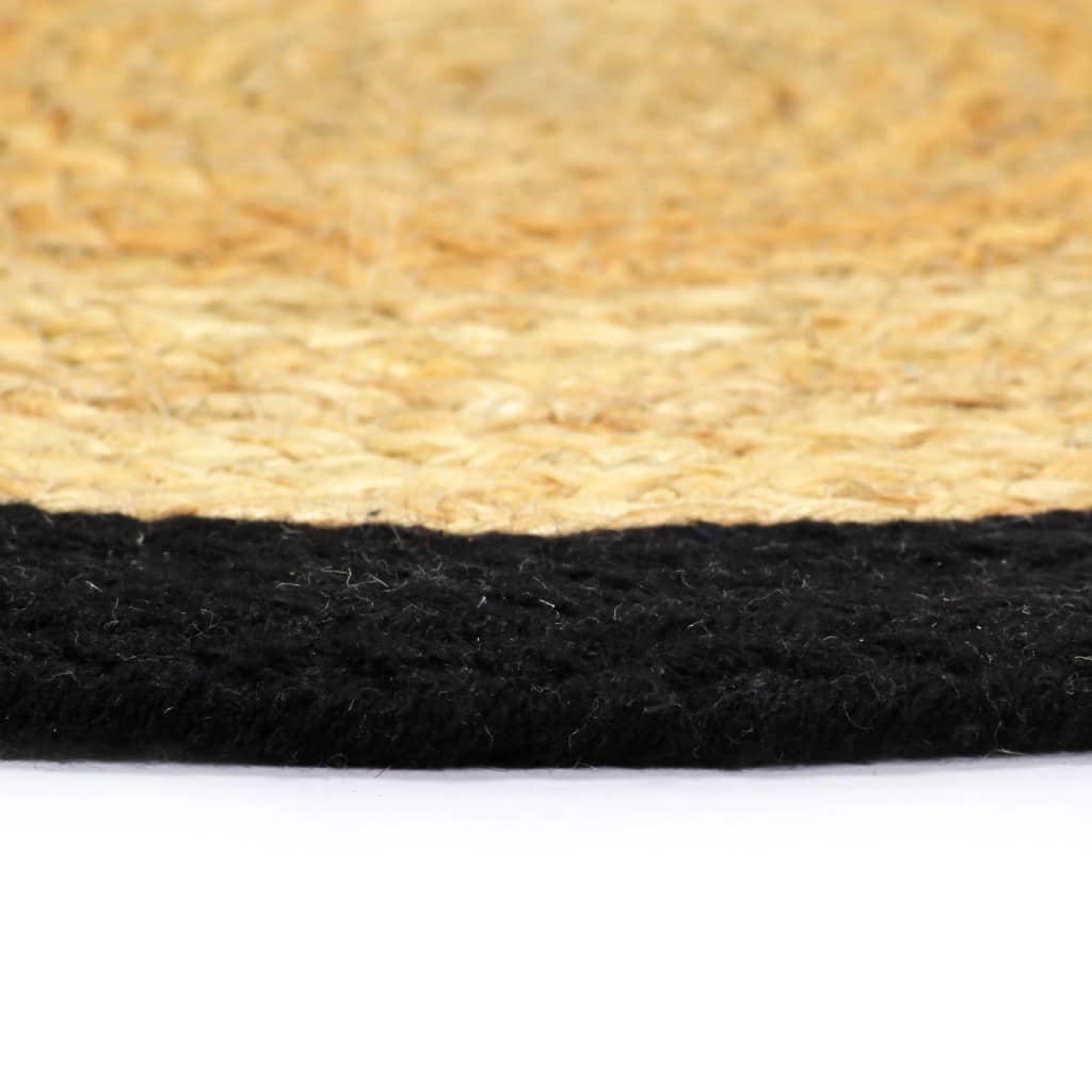 VidaXL Placemats 6 st 38 cm jute en katoen natuurlijk en zwart
