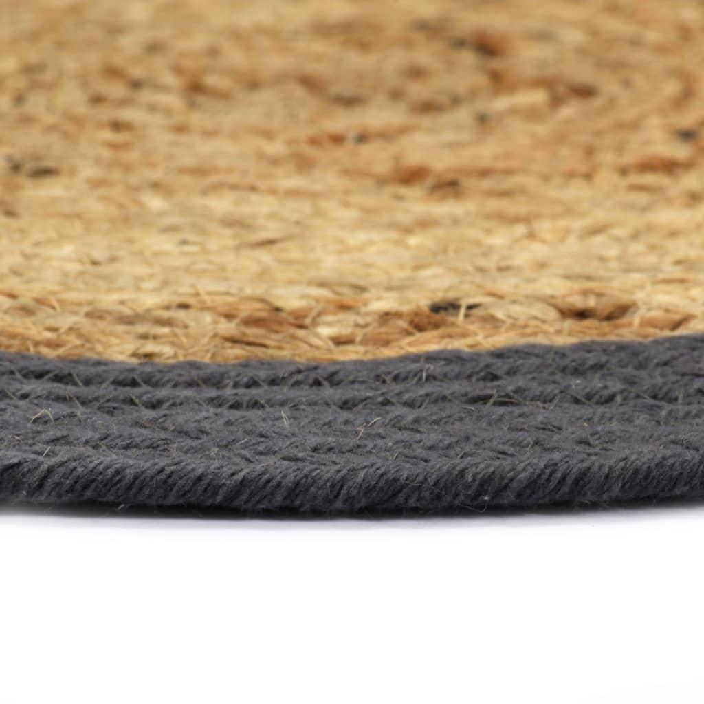 VidaXL Placemats 4 st 38 cm jute en katoen natuurlijk en antraciet
