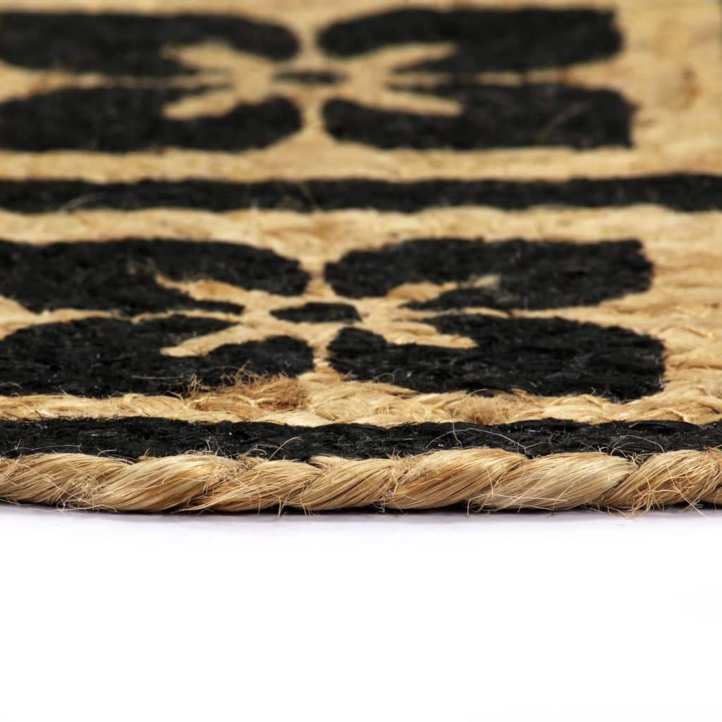 VidaXL Placemats 4 st rond 38 cm jute zwart