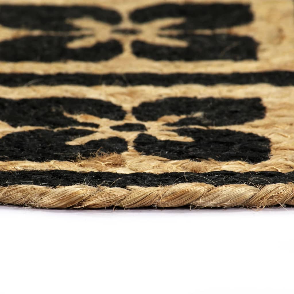 VidaXL Placemats 6 st rond 38 cm jute zwart