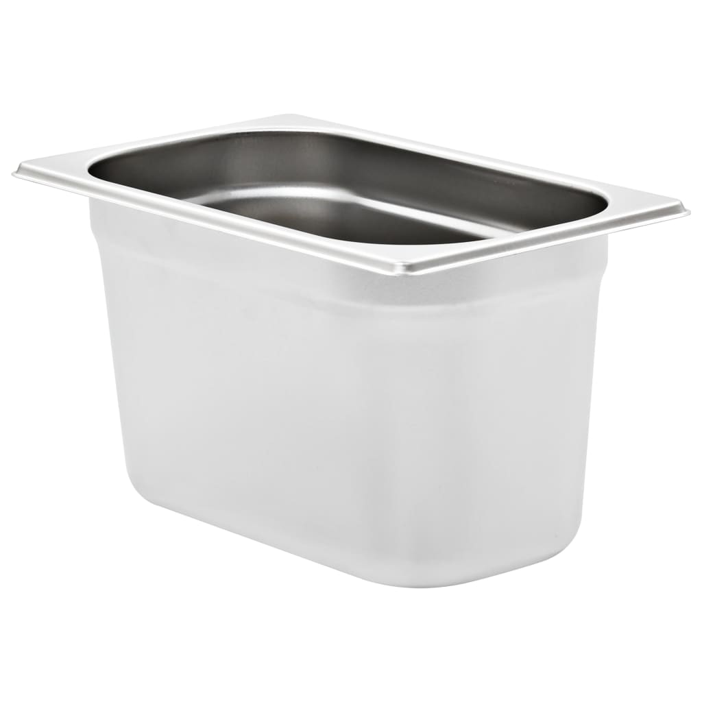 VidaXL Gastronormbakken 4 st gn 1 4 150 mm roestvrij staal