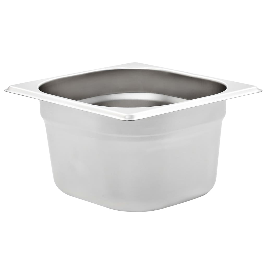VidaXL Gastronormbakken 12 st gn 1 6 100 mm roestvrij staal