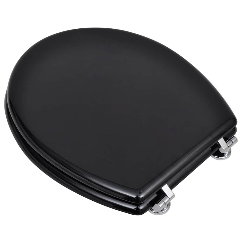 VidaXL Toiletbrillen met deksels 2 st mdf zwart