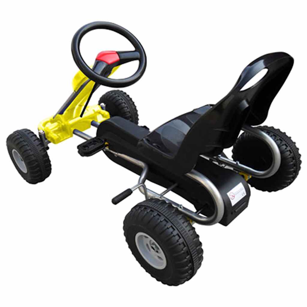 VidaXL Skelter met pedalen geel