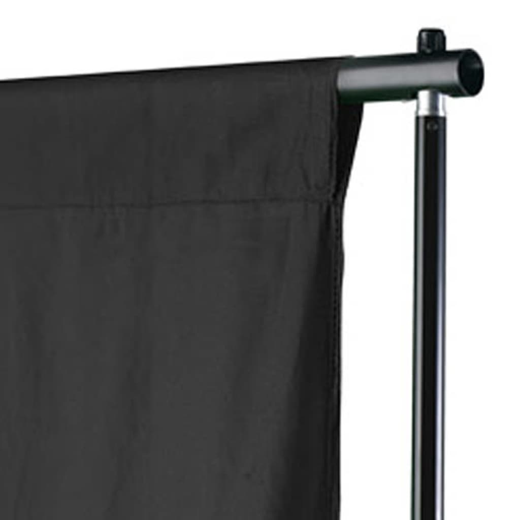 VidaXL Achtergrond zonder standaard 600x300 cm katoen zwart