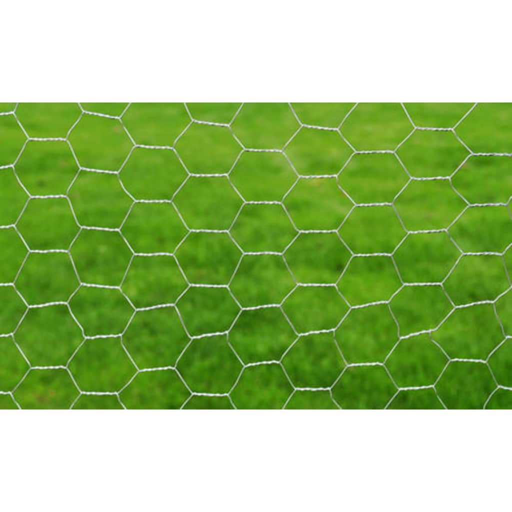 VidaXL Draadgaas zeshoekig 1x25 m gegalvaniseerd staal zilverkleurig