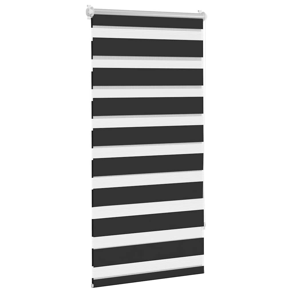 VidaXL Zebra rolgordijn 80,9 x 150 cm stofbreedte 76,7 cm zwart